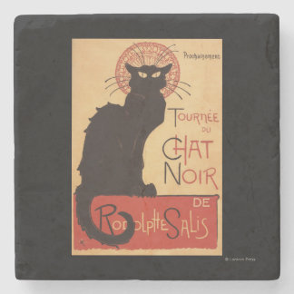 Posavasos De Piedra Poster Noir del promo del gato negro de la