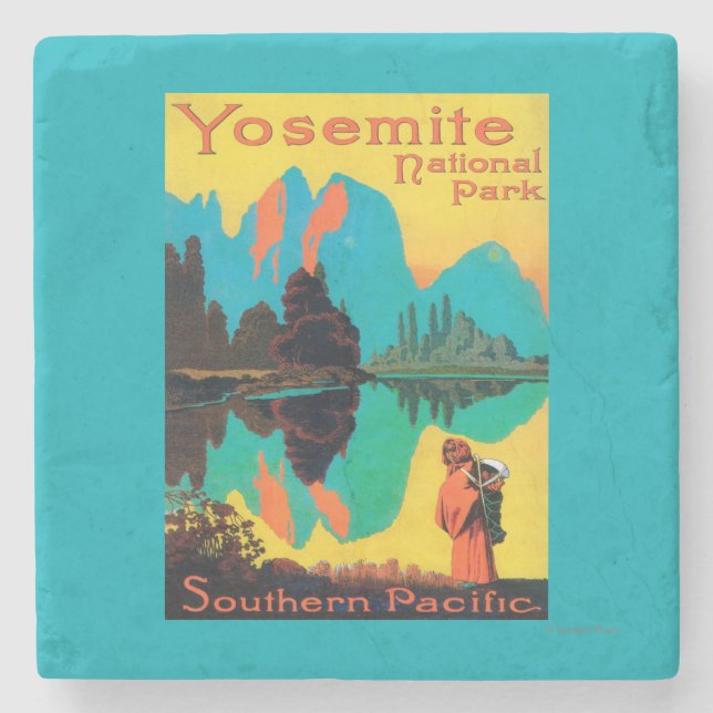 Posavasos De Piedra Poster turístico - parque nacional de Yosemite, CA (Anverso)