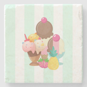 Posavasos De Piedra postres de helado con sabor neopolitano