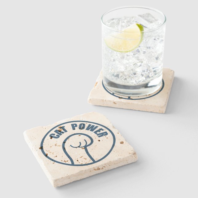 Posavasos De Piedra Potencia del gato (Lateral)