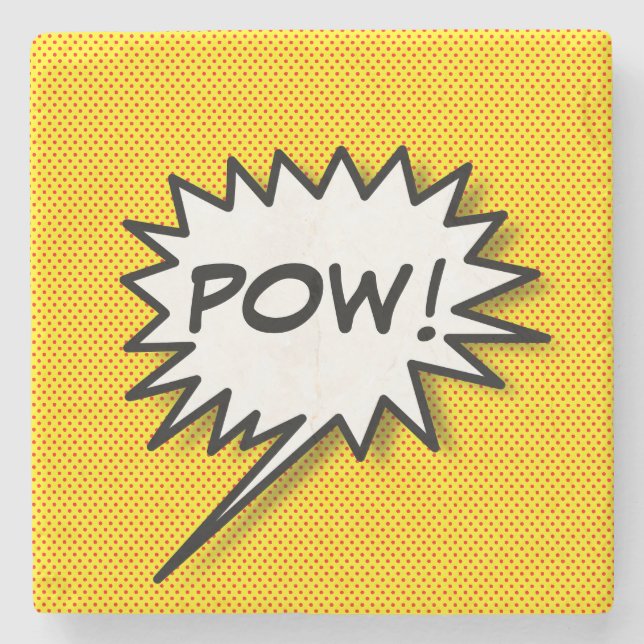 Posavasos De Piedra ¡POW personalizado! Cómic (Anverso)