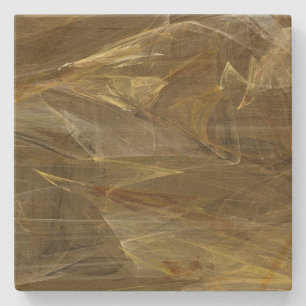 Posavasos De Piedra Práctico de costa abstracto de oro del cuadrado