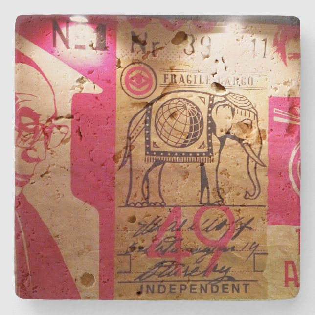 Posavasos De Piedra Práctico de costa bien nacido (Anverso)