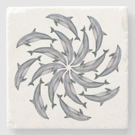 Posavasos De Piedra Práctico de costa caleidoscópico de la piedra del