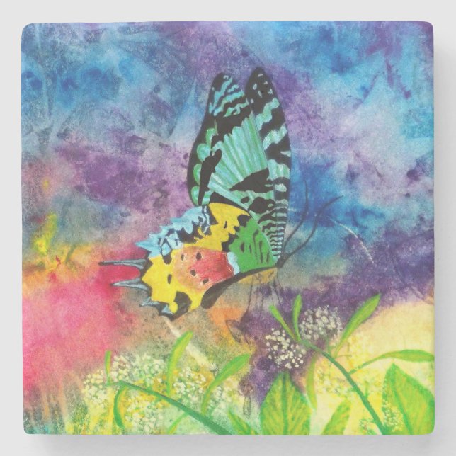 Posavasos De Piedra Práctico de costa cosechado chapoteo de Madagascar (Anverso)