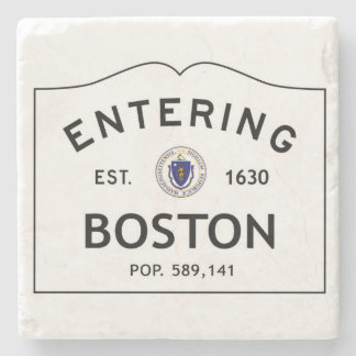 Posavasos De Piedra Práctico de costa de Boston que entra