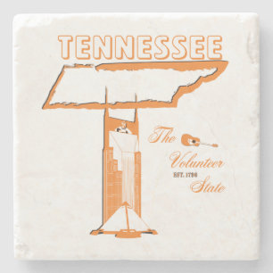 Posavasos De Piedra Práctico de costa de la bebida de Tennessee