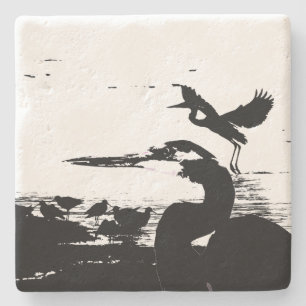 Posavasos De Piedra Práctico de costa de la fauna de los humedales de