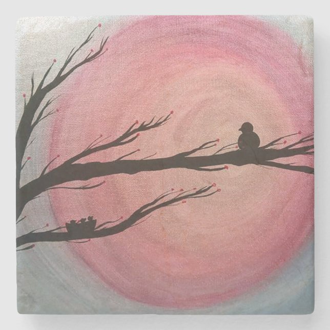 Posavasos De Piedra Práctico de costa de la piedra del reloj de una (Anverso)