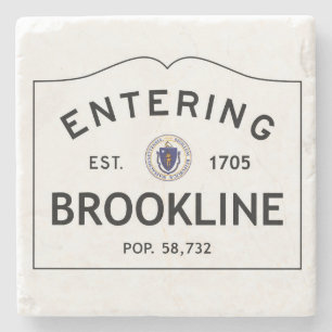 Posavasos De Piedra Práctico de costa de mármol de Brookline que ent