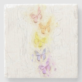 POSAVASOS DE PIEDRA PRÁCTICO DE COSTA DE MÁRMOL DE LAS MARIPOSAS