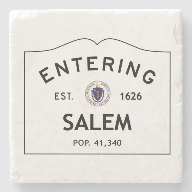 Posavasos De Piedra Práctico de costa de mármol de Salem que entra (Anverso)