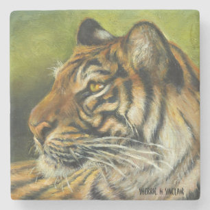 Posavasos De Piedra Práctico de costa de mármol del tigre