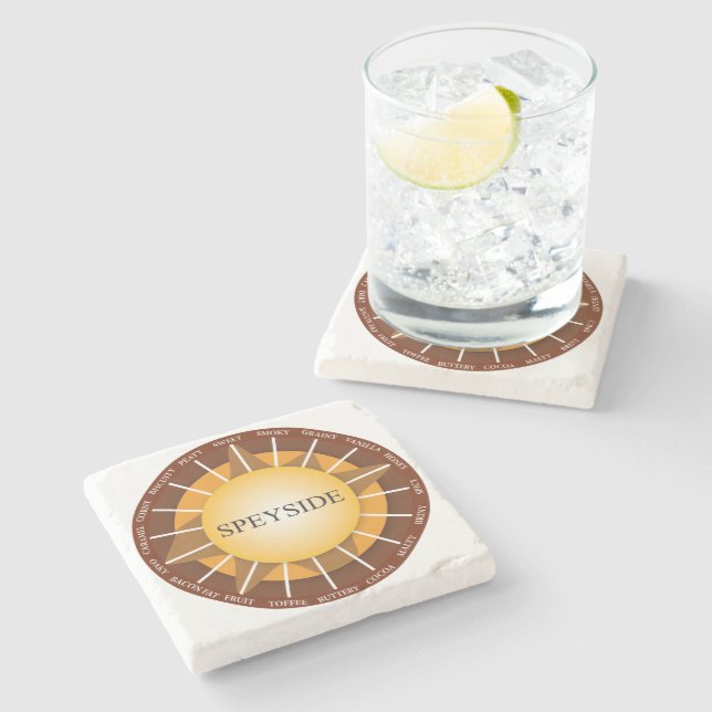 Posavasos De Piedra Práctico de costa de mármol escocés del whisky de (Lateral)