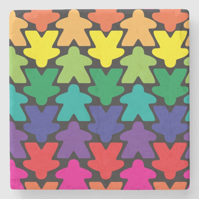 Posavasos De Piedra Práctico de costa de Meeple (Anverso)