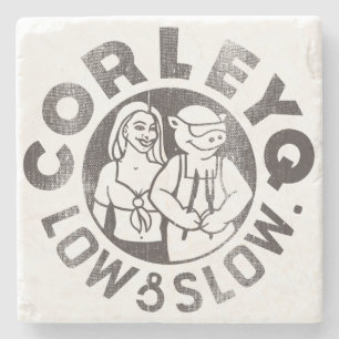 Posavasos De Piedra Práctico de costa de piedra con el logotipo de