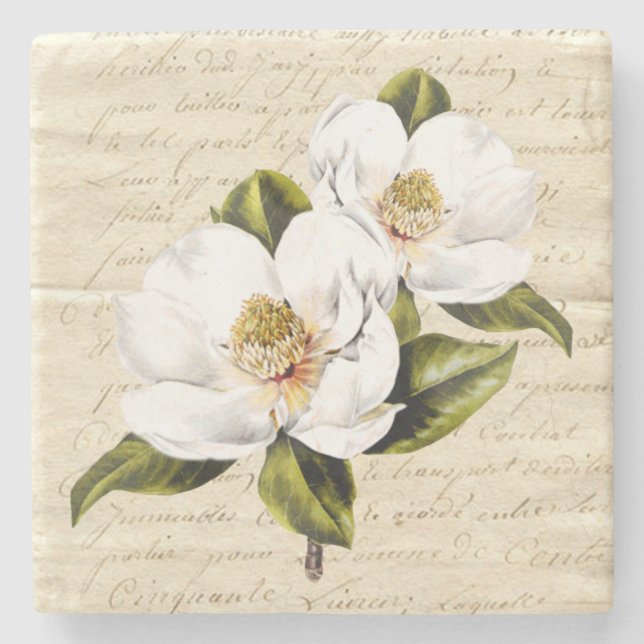 Posavasos De Piedra Práctico de costa de piedra de las floraciones de (Anverso)