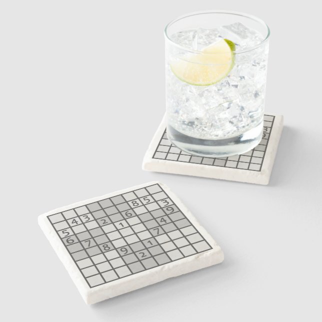 Posavasos De Piedra Práctico de costa de piedra de SUDOKU (Lateral)