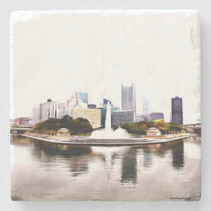 Posavasos De Piedra Práctico de costa de Pittsburgh