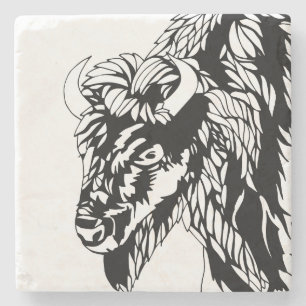 Posavasos De Piedra Práctico de costa del búfalo