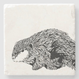 Posavasos De Piedra Práctico de costa del castor