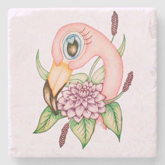 Posavasos De Piedra Práctico de costa del flamenco (Anverso)