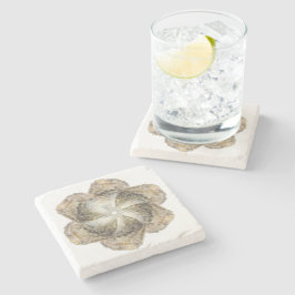 Posavasos De Piedra Práctico de costa del mármol de la flor de la