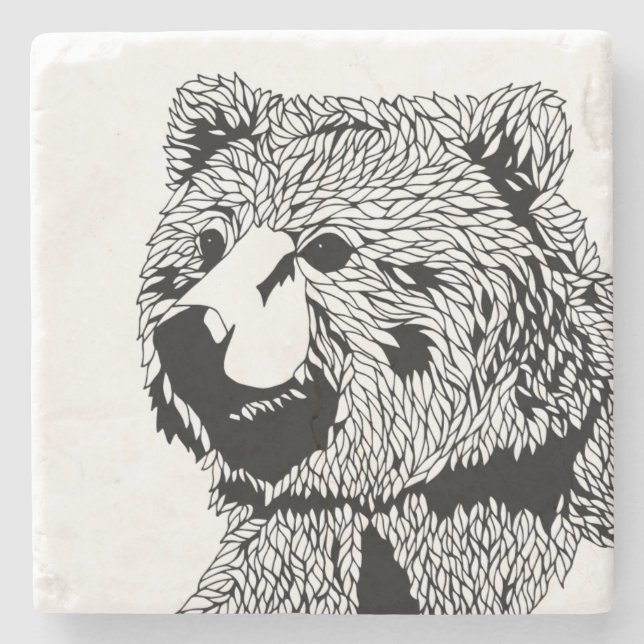 Posavasos De Piedra Práctico de costa del oso (Anverso)