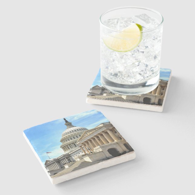 Posavasos De Piedra Práctico de costa - edificio del capitolio (Lateral)
