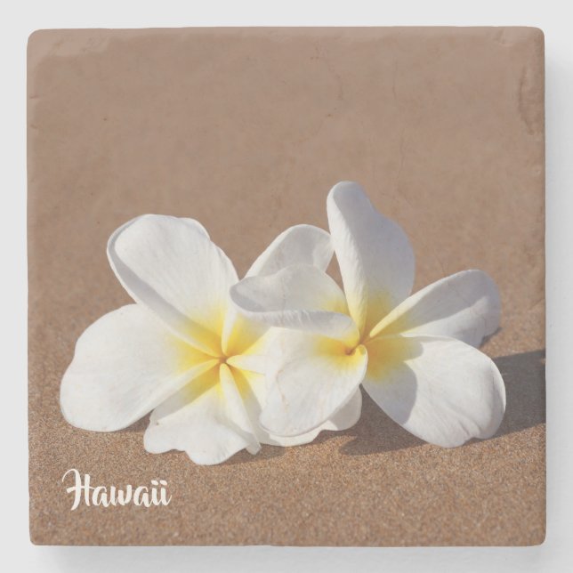 Posavasos De Piedra Práctico de costa hawaiano blanco hermoso del (Anverso)