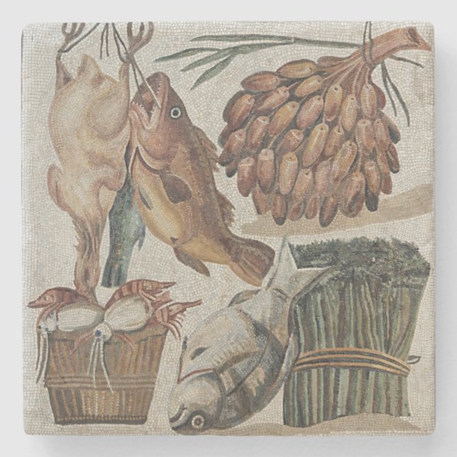 Posavasos De Piedra Práctico de costa romano de la piedra del mosaico (Anverso)