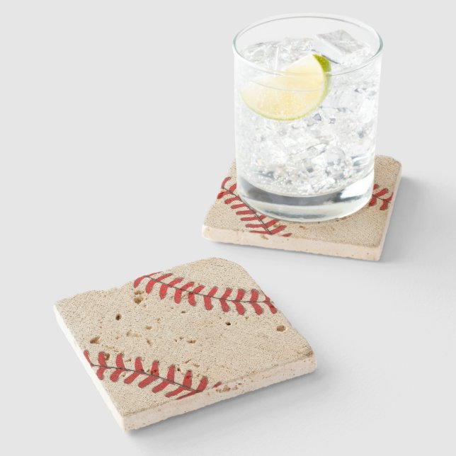 Posavasos De Piedra Prácticos de costa del béisbol del travertino con (Lateral)