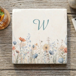 Posavasos De Piedra Pradera Botánica de Flores Silvestres de Agradecim