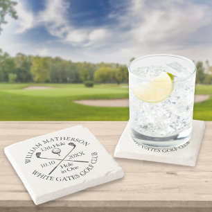 Posavasos De Piedra Premio Personalizado de Golf Hoyo en Uno