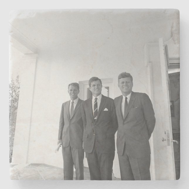 Posavasos De Piedra Presidente John Kennedy y Brothers American Camelo (Anverso)