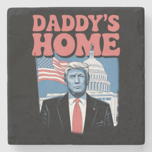 Posavasos De Piedra Presidente Trump Papá está en casa Recuperemos Amé