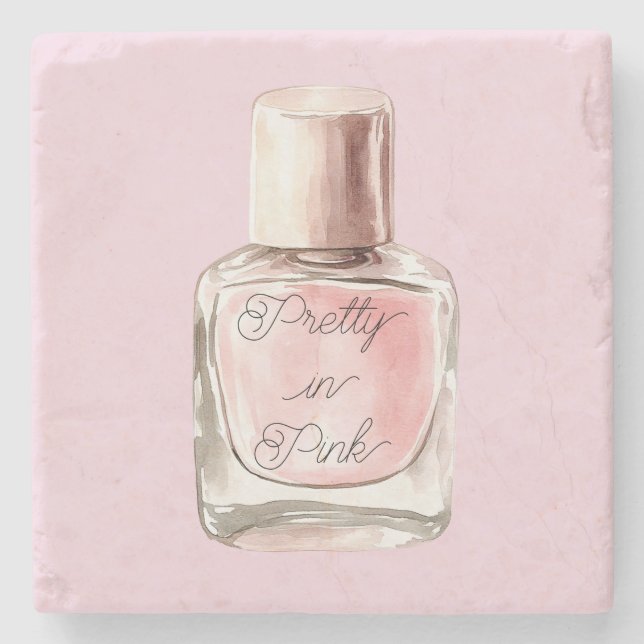 Posavasos De Piedra Pretty in Pink Nail Polish (Anverso)