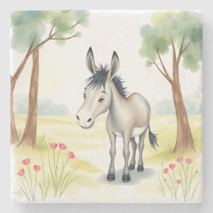 Posavasos De Piedra Primavera de color de agua de burro