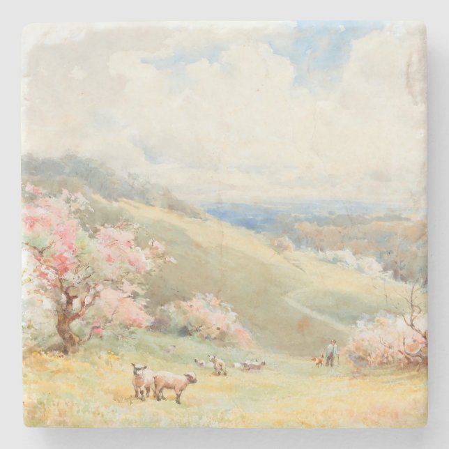 Posavasos De Piedra Primavera de cosecha de Joseph Rubens Powell (Anverso)