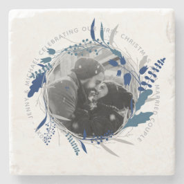Posavasos De Piedra Primer Boda Aniversario: Regalo de foto por debajo
