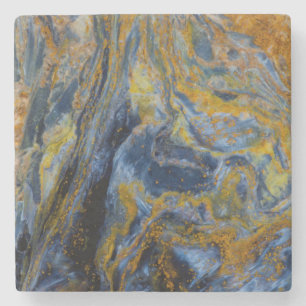 Posavasos De Piedra Primer plano abstracto de Pietersita