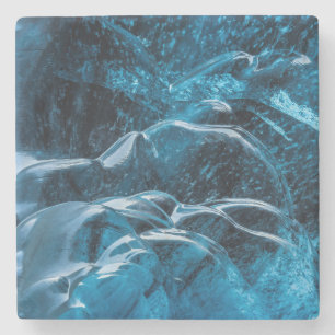 Posavasos De Piedra Primer Plano De Paredes De Hielo Azul