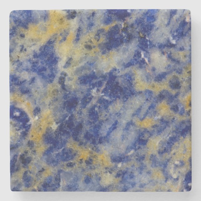 Posavasos De Piedra Primer plano de una sodalita azul (Anverso)