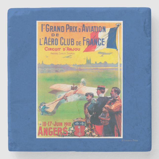 Posavasos De Piedra Primera aviación Grand Prix (Anverso)