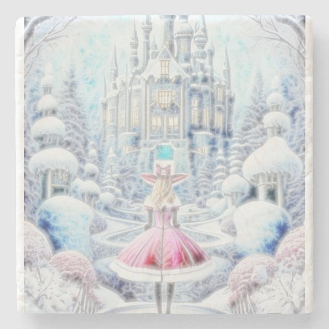 Posavasos De Piedra Princesa rosa (Anverso)