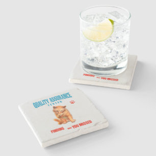 Posavasos De Piedra Probador de QA Gato Humor