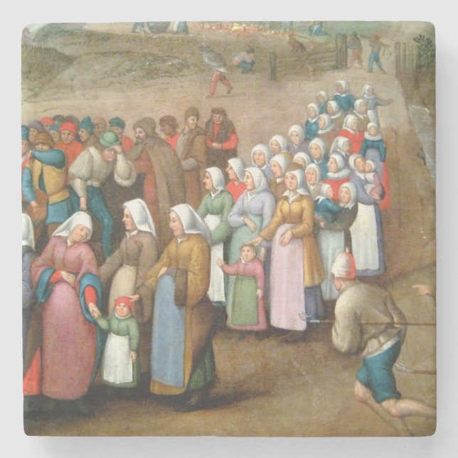 Posavasos De Piedra Procesión de boda tradicional (Arte antiguo) (Anverso)