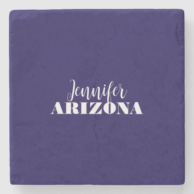 Posavasos De Piedra Profesional elegante moderno minimalista azul oscu (Anverso)