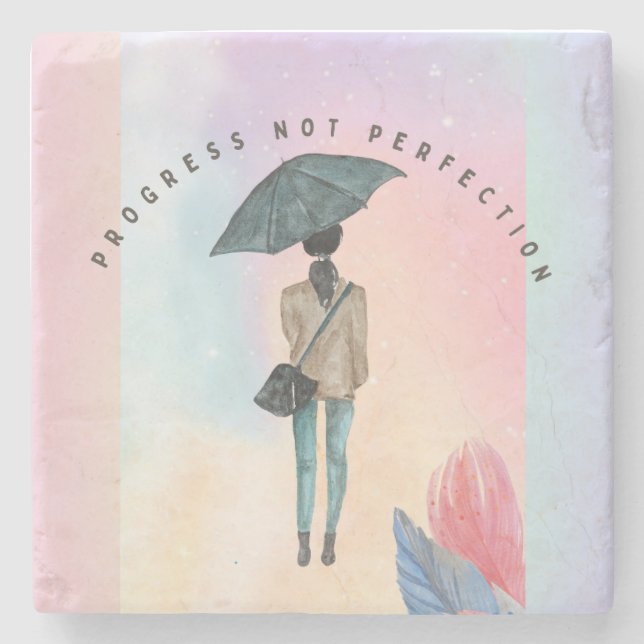Posavasos De Piedra Progreso No Perfección (Anverso)
