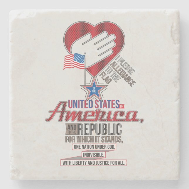 Posavasos De Piedra Promesa de Lealtad de los Estados Unidos (Anverso)